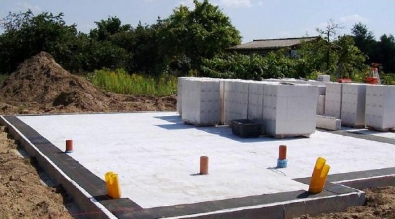 Szerokość fundamentu dla domu z betonu komórkowego
